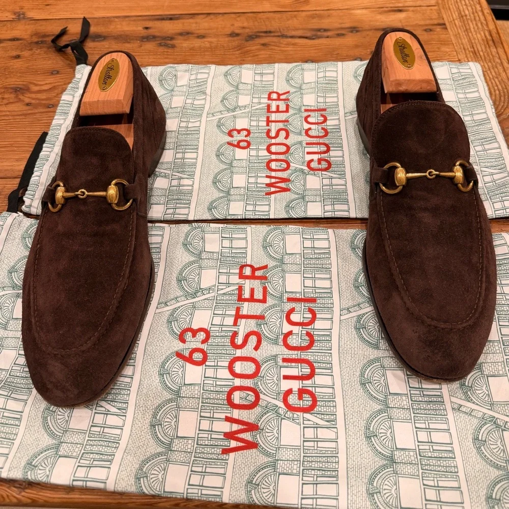 Genuine Men’s Suede Gucci Loafers